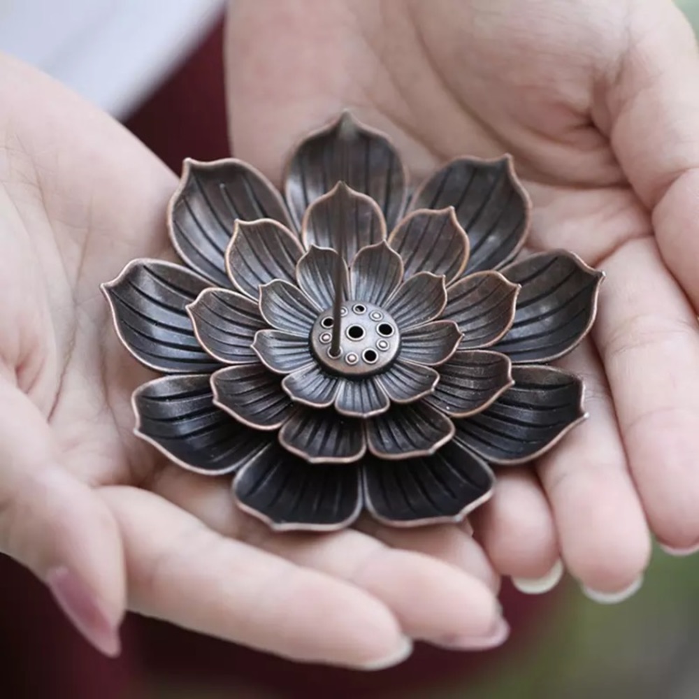 New! Bronze Lotus Cone Incense Holder - Picture 9 of 14